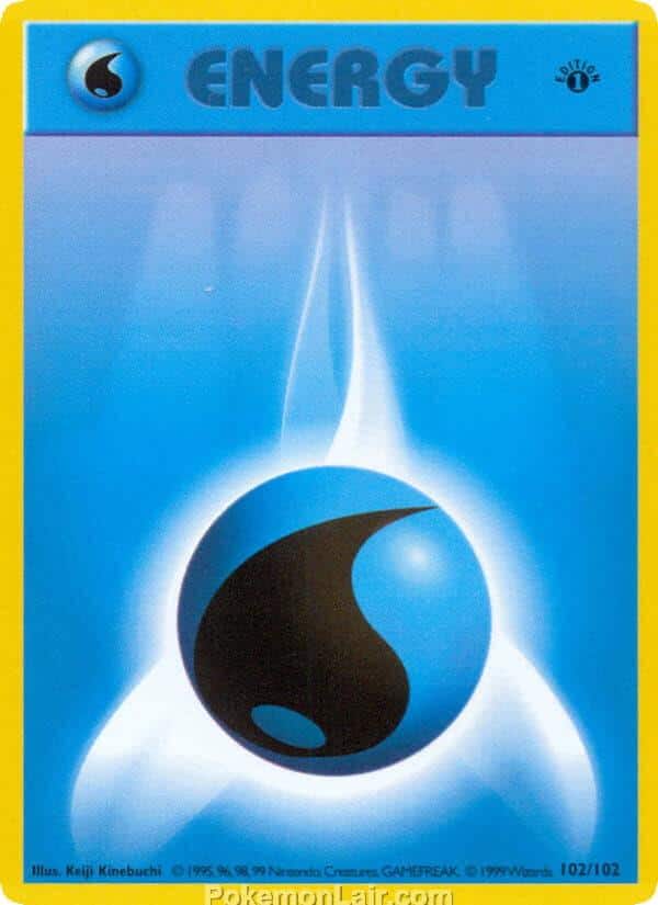 1999 Pokemon Trading Card Game Base Price List 102 Water Energy