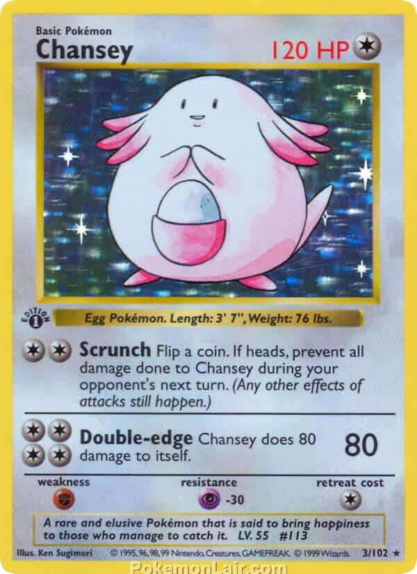 1999 Pokemon Trading Card Game Base Price List 3 Chansey