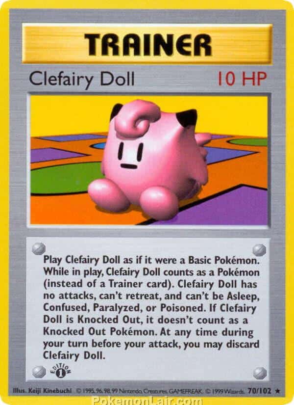 1999 Pokemon Trading Card Game Base Price List 70 Clefairy Doll