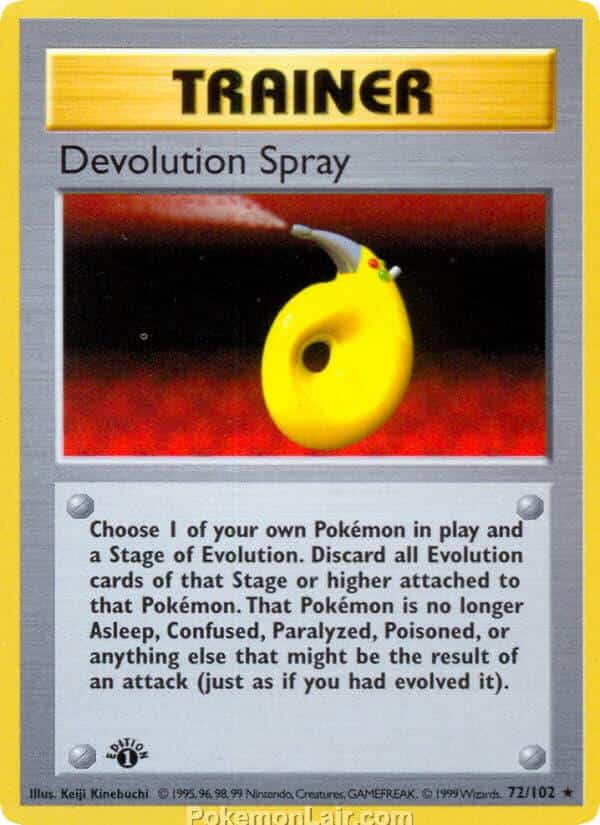 1999 Pokemon Trading Card Game Base Price List 72 Devolution