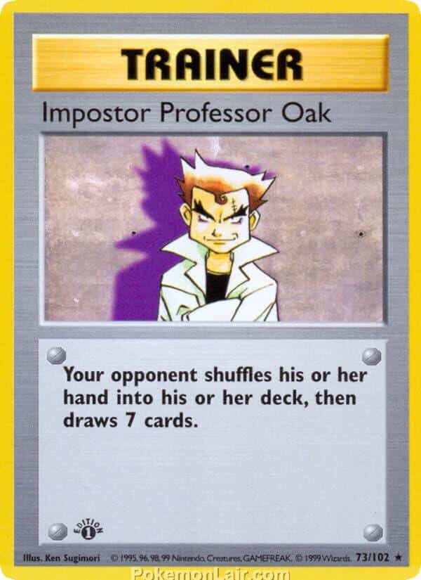 1999 Pokemon Trading Card Game Base Price List 73 Impostor Professor Oak