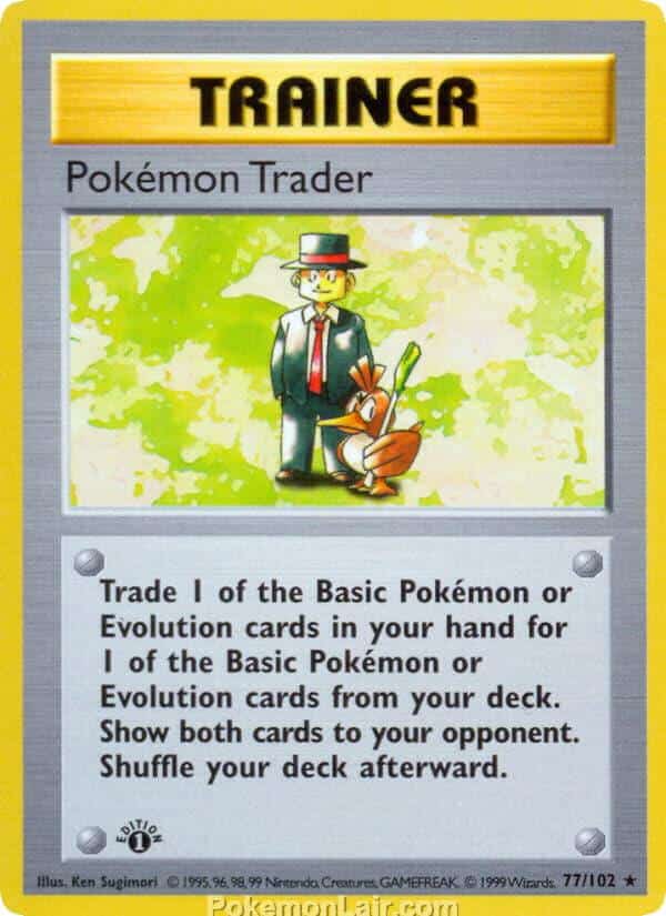 1999 Pokemon Trading Card Game Base Price List 77 Pokemon Trader
