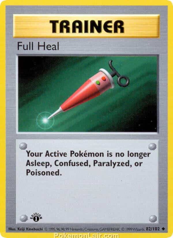 1999 Pokemon Trading Card Game Base Price List 82 Full Heal