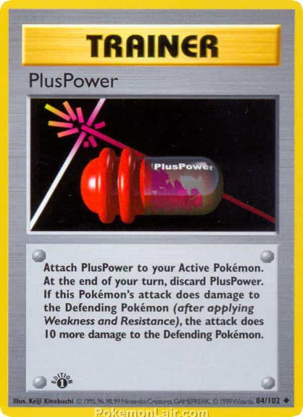 1999 Pokemon Trading Card Game Base Price List 84 PlusPower