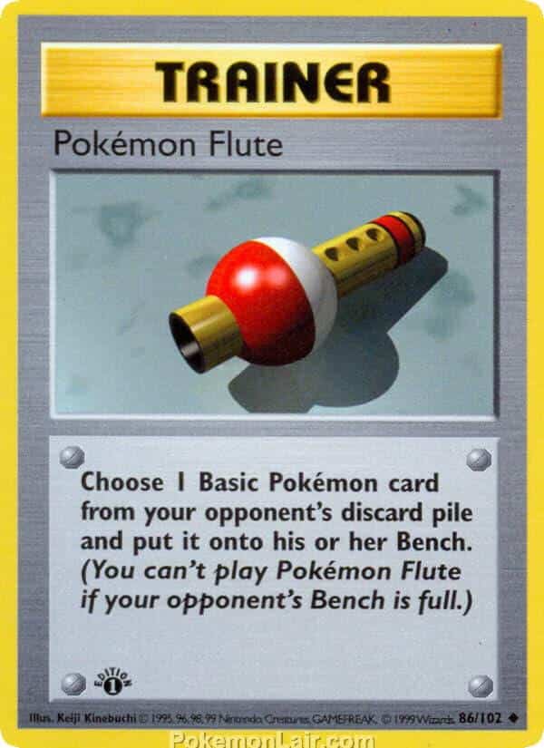 1999 Pokemon Trading Card Game Base Price List 86 Pokemon Flute