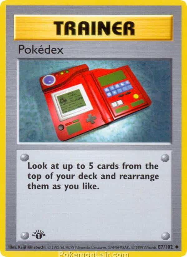 1999 Pokemon Trading Card Game Base Price List 87 Pokedex