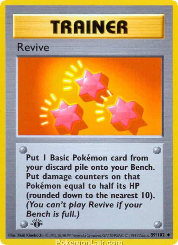 1999 Pokemon Trading Card Game Base Price List 89 Revive