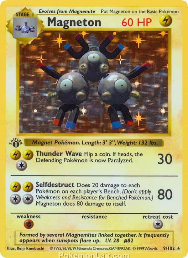 1999 Pokemon Trading Card Game Base Price List 9 Magneton