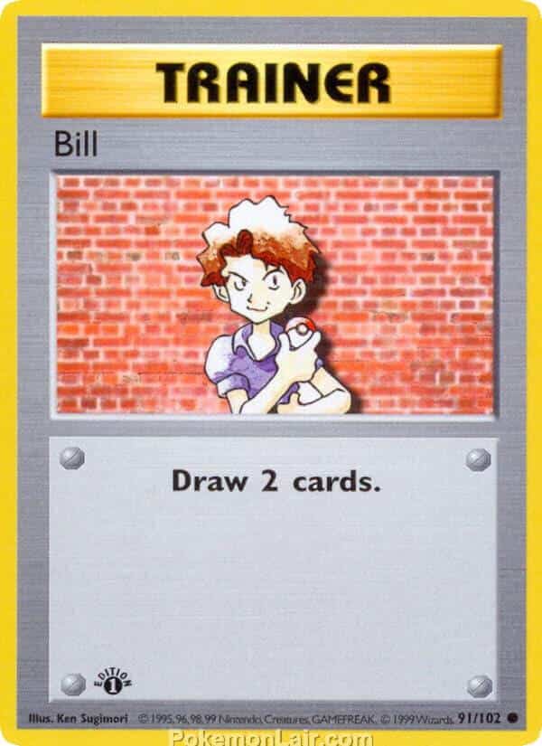1999 Pokemon Trading Card Game Base Price List 91 Bill