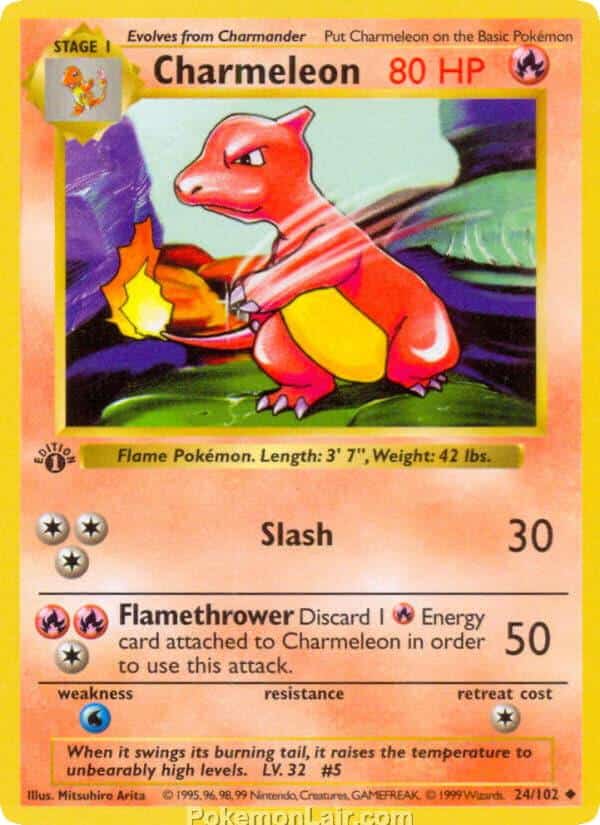 1999 Pokémon TCG Base Set - 24 - Charmeleon