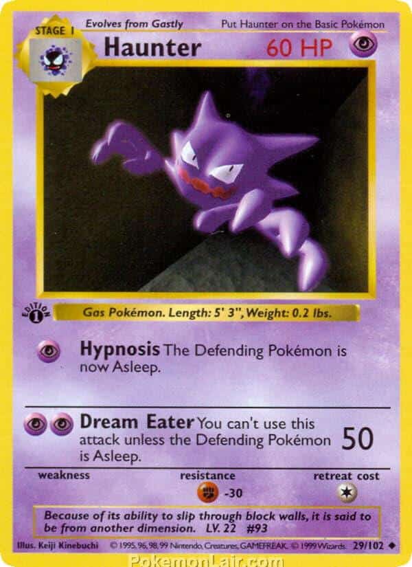 1999 Pokémon TCG Base Set - 29 - Haunter