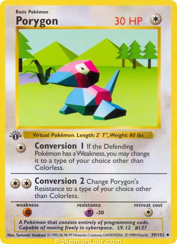 1999 Pokémon TCG Base Set - 39 - Porygon