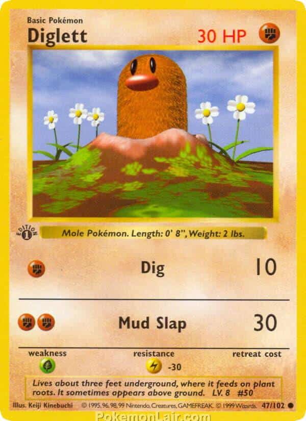 1999 Pokémon TCG Base Set - 47 - Diglett