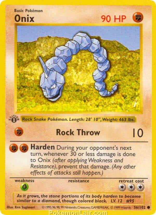 1999 Pokémon TCG Base Set - 56 - Onix