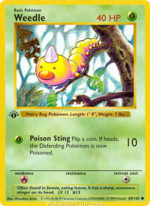 1999 Pokémon TCG Base Set - 69 - Weedle