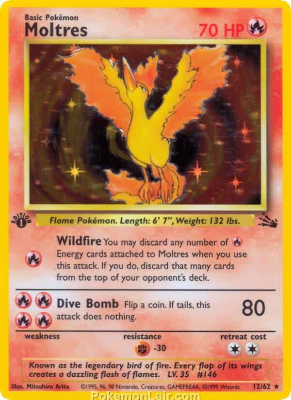 1999 Pokemon Trading Card Game Fossil Price List 12 Moltres
