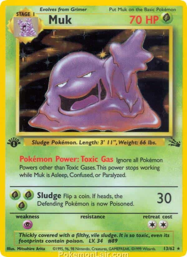 1999 Pokemon Trading Card Game Fossil Price List 13 Muk