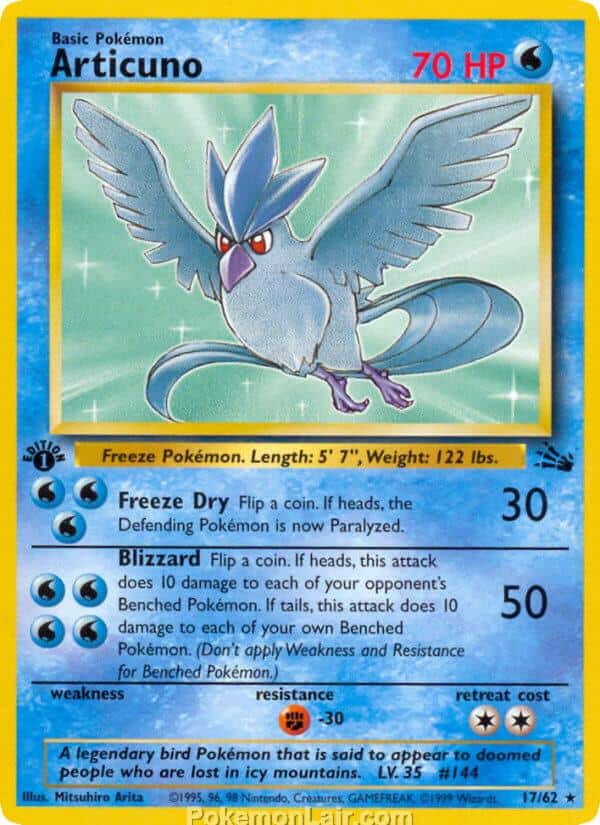 1999 Pokemon Trading Card Game Fossil Price List 17 Articuno
