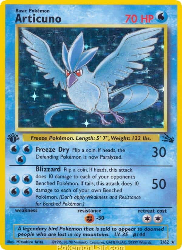 1999 Pokemon Trading Card Game Fossil Price List 2 Articuno
