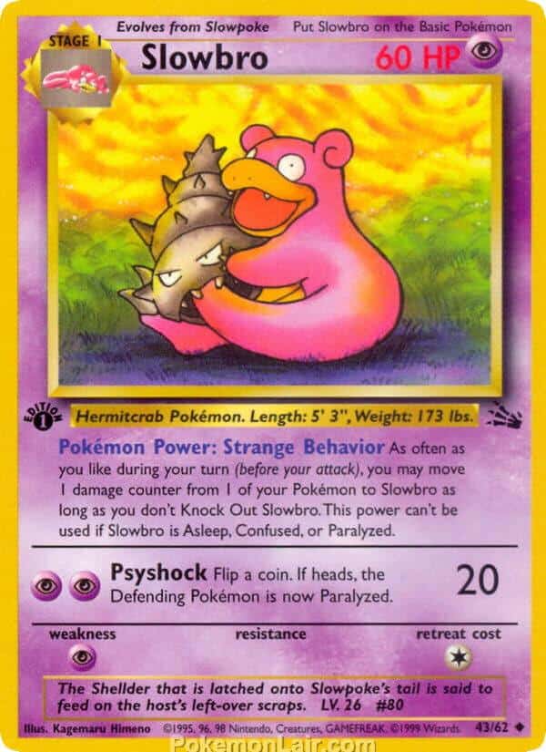1999 Pokemon Trading Card Game Fossil Price List 43 Slowbro