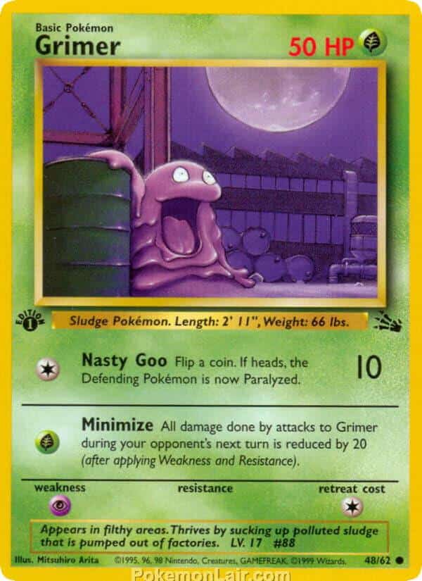1999 Pokemon Trading Card Game Fossil Price List 48 Grimer