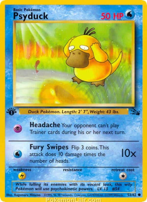 1999 Pokemon Trading Card Game Fossil Price List 53 Psyduck