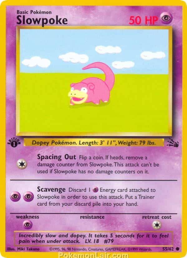 1999 Pokemon Trading Card Game Fossil Price List 55 Slowpoke