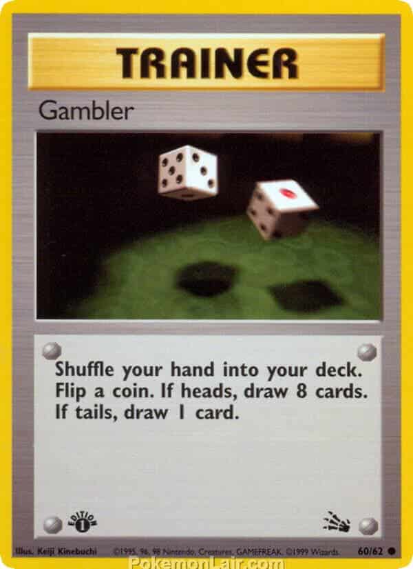 1999 Pokemon Trading Card Game Fossil Price List 60 Gambler