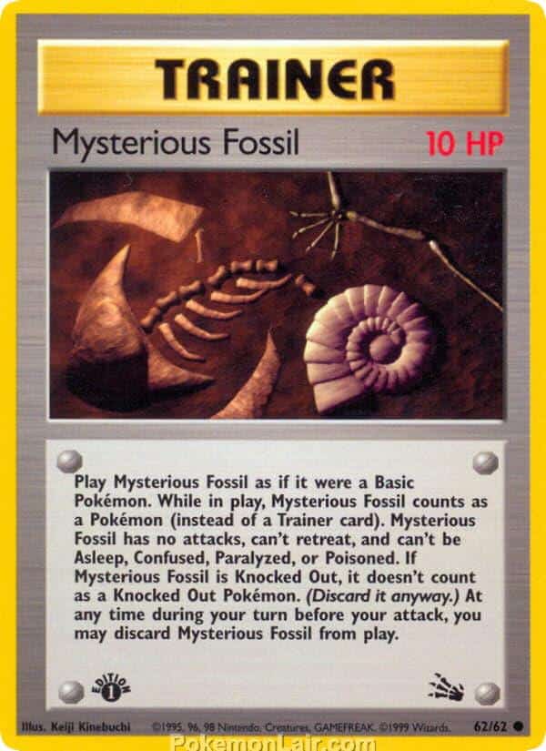 1999 Pokemon Trading Card Game Fossil Price List 62 Mysterious Fossil
