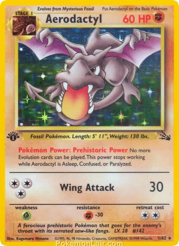 1999 Pokémon TCG Fossil Set - 1 - Aerodactyl