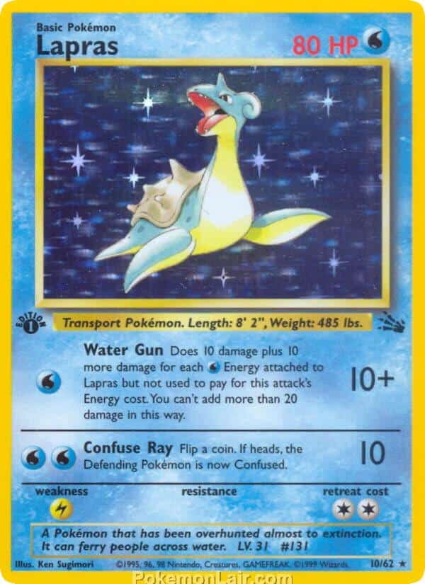 1999 Pokémon TCG Fossil Set - 10 - Lapras