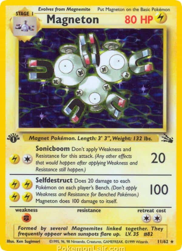 1999 Pokémon TCG Fossil Set - 11 - Magneton