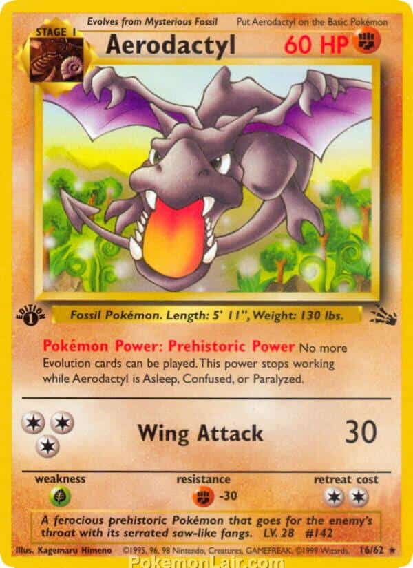 1999 Pokémon TCG Fossil Set - 16 - Aerodactyl