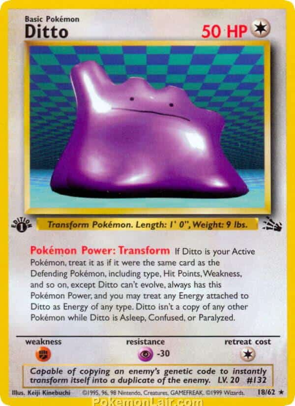 1999 Pokémon TCG Fossil Set - 18 - Ditto