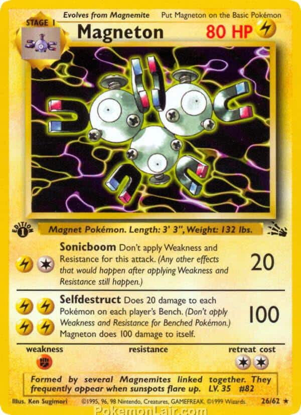 1999 Pokémon TCG Fossil Set - 26 - Magneton