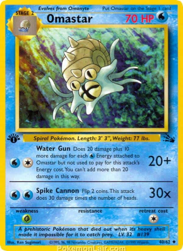 1999 Pokémon TCG Fossil Set - 40 - Omastar