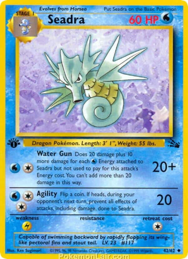 1999 Pokémon TCG Fossil Set - 42 - Seadra