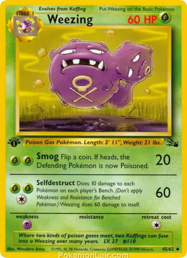 1999 Pokémon TCG Fossil Set - 45 - Weezing