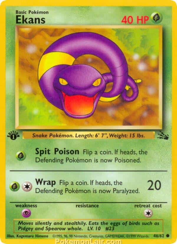 1999 Pokémon TCG Fossil Set - 46 - Ekans