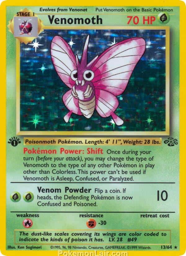 1999 Pokemon Trading Card Game Jungle Price List 13 Venomoth
