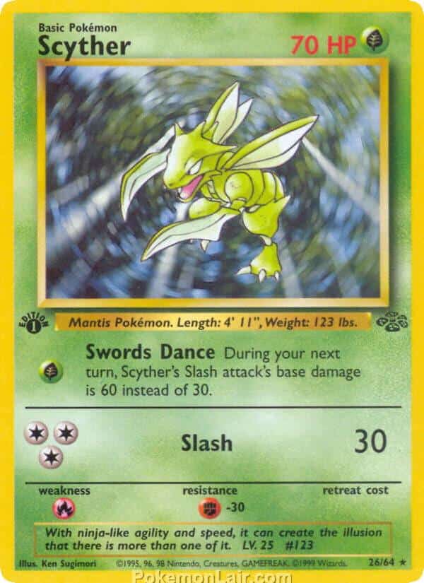 1999 Pokemon Trading Card Game Jungle Price List 26 Scyther