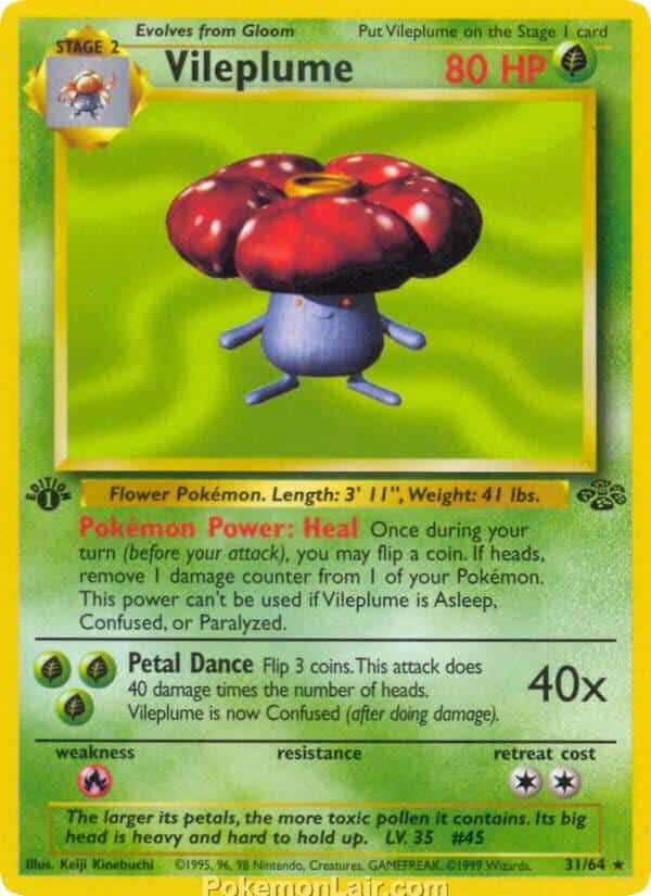 1999 Pokemon Trading Card Game Jungle Price List 31 Vileplume