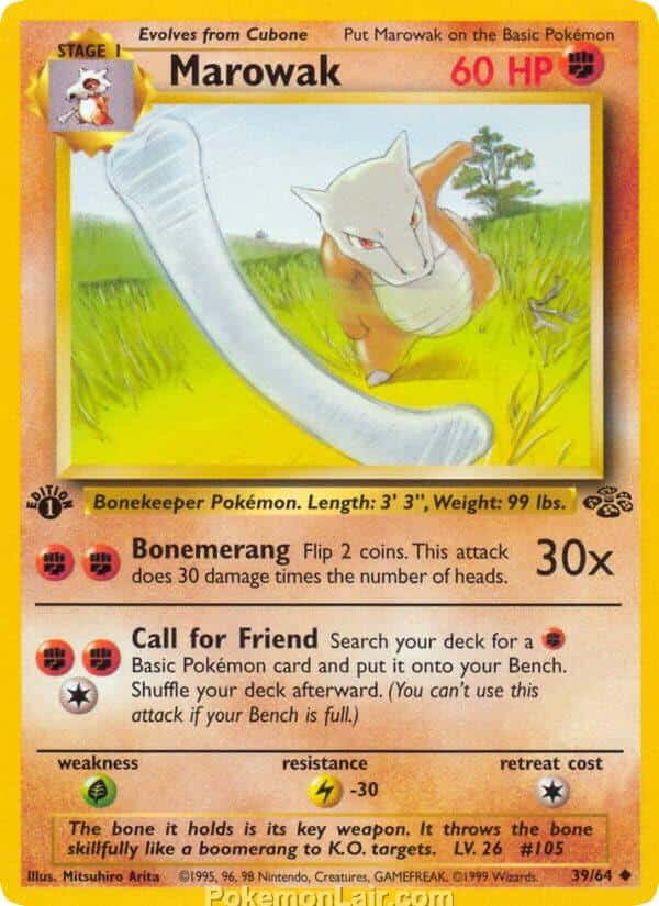 1999 Pokemon Trading Card Game Jungle Price List 39 Marowak