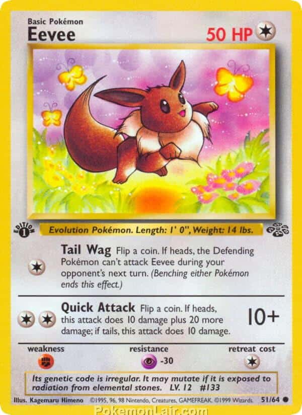 1999 Pokemon Trading Card Game Jungle Price List 51 Eevee