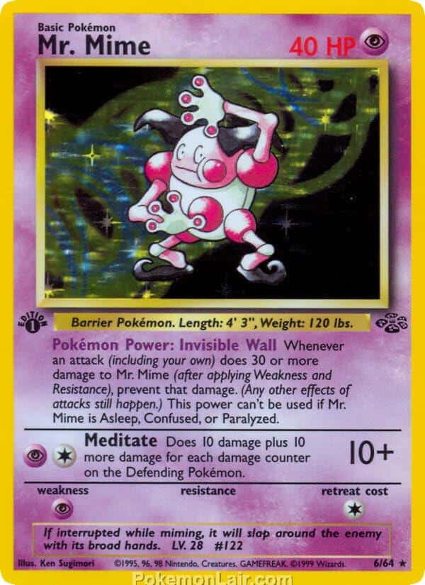 1999 Pokemon Trading Card Game Jungle Price List 6 Mr. Mime