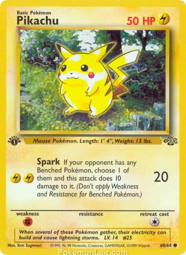 1999 Pokemon Trading Card Game Jungle Price List 60 Pikachu