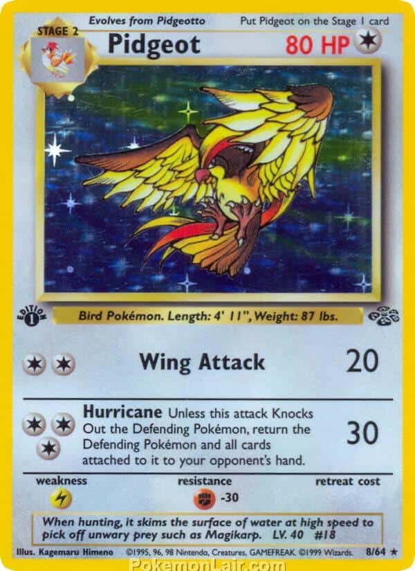 1999 Pokemon Trading Card Game Jungle Price List 8 Pidgeot