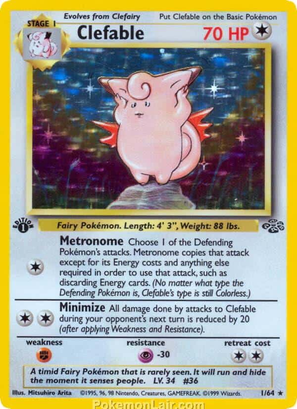 1999 Pokémon TCG Jungle Set - 1 - Clefable