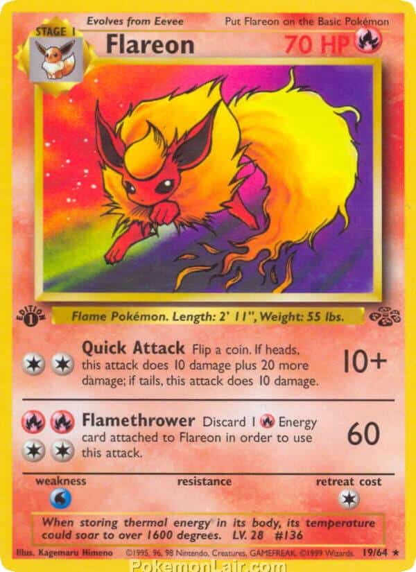 1999 Pokémon TCG Jungle Set - 19 - Flareon