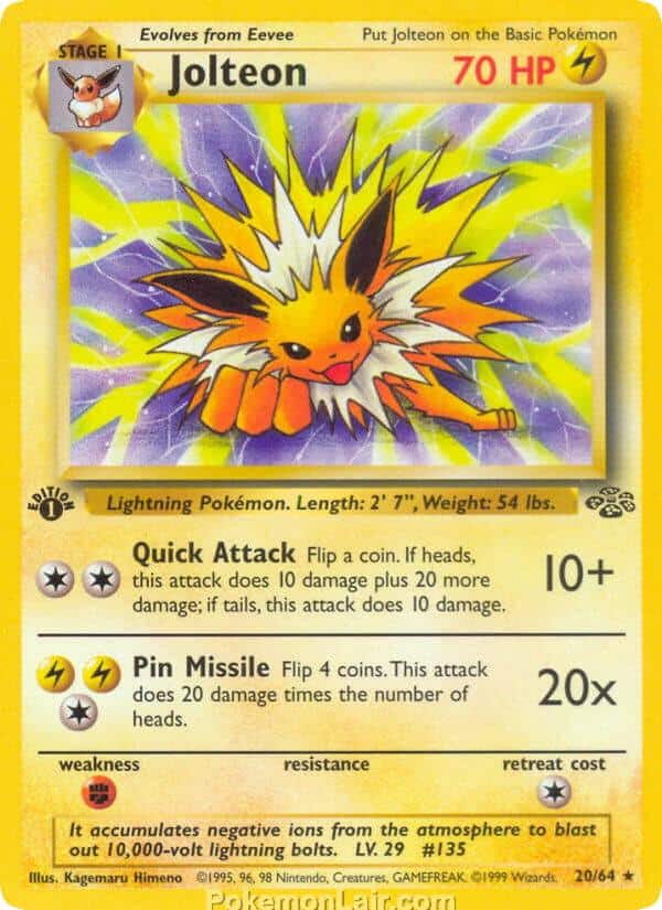 1999 Pokémon TCG Jungle Set - 20 - Jolteon